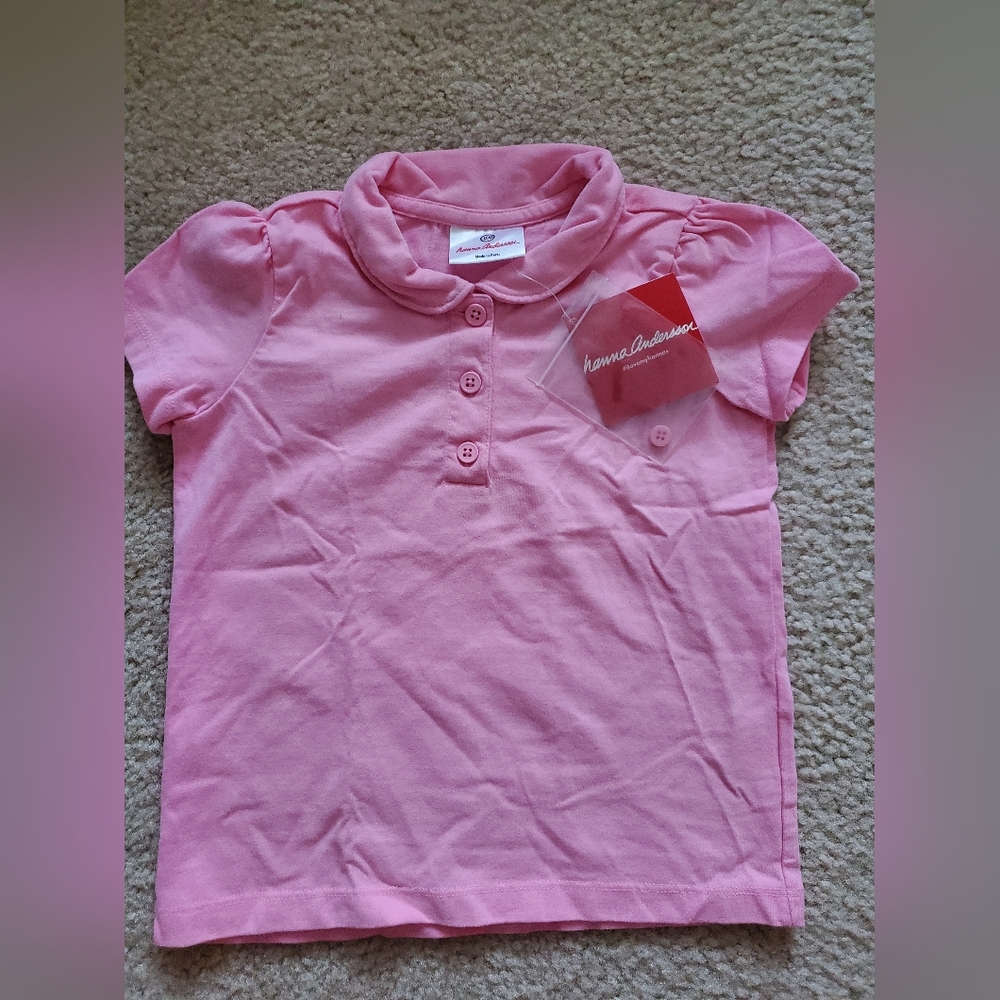 Hanna Andersson Soft Pink Polo Shirt for Kids